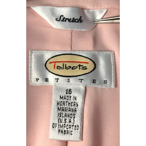 New Talbots Petites Stretch Pink 2 Piece Suit Set Size 16P 8444 - Picture 2 of 8